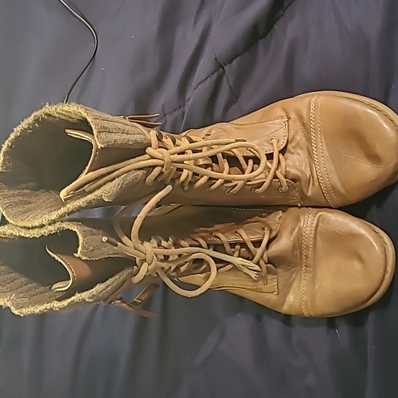 Forever Link Women's Justina-58 Sweater Cuff Combat Boots size 10 - Picture 2 of 5